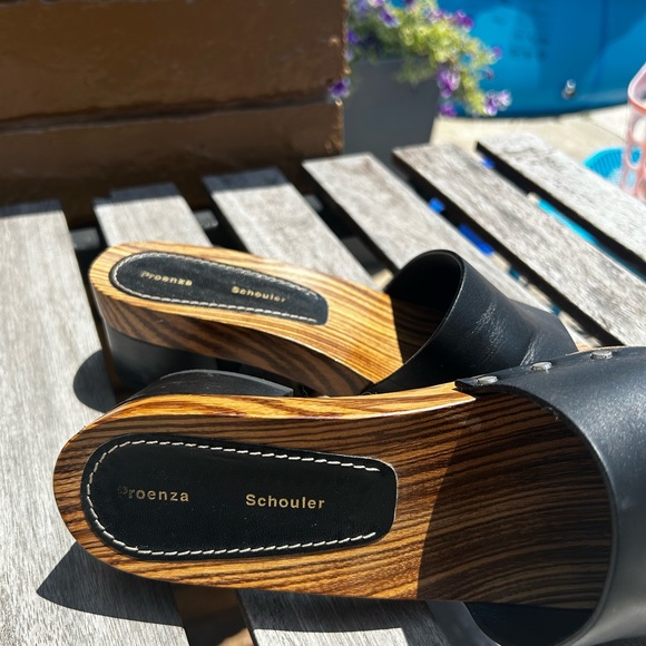 Proenza Schouler Leather and Wood Block Heel Sandal - Picture 3 of 5